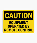 Equipment Operation Signs